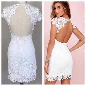 Lulu’s Romance Language White Backless Lace Dress